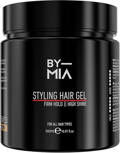 BY MIA Haarstyling Gel 500ml | Fester Halt | Hoher Glanz, Nasslook Haargel | Ultra Halt | Haargel Herren Haargel & Haargel Frauen von BY MIA