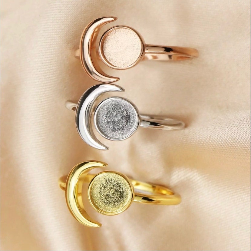 Muttermilch Schmuck Ring Kit 925 Silber Einstellbar Mond von BYBOJEWELRY