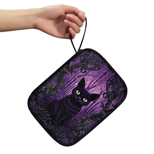 BYCHECAR Halloween-Katzen-Uhrenarmbänder, Aufbewahrungskoffer für Damen und Herren, Uhrenarmband-Halter, Organizer für 12 Uhrenarmbänder, passend für die meisten Größen von Uhrenarmbändern, AI039CZA44-7 von BYCHECAR