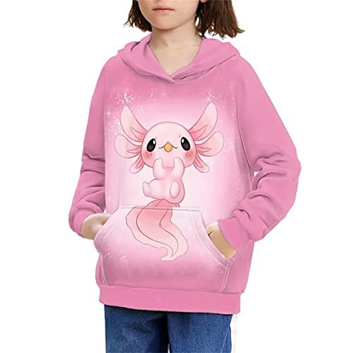 BYCHECAR Mädchen Langarm Hoodies Größe 6-7 Kinder Pullover Sport Sweatshirts mit Taschen, coole Wolf, 128 von BYCHECAR