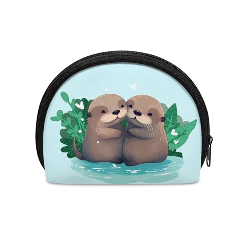 BYCHECAR Münzbörse mit Reißverschluss, tragbar, Münzgeldbörse, Sea Otter Cute, Einheitsgröße, Münztasche von BYCHECAR