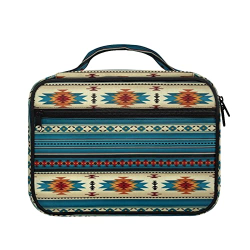 BYCHECAR Wester Aztec Tribal Bibelhülle für Frauen Kinder Tribal Navajo Geldbörse mit Reißverschluss Bibelstudienbedarf Organizer Reise-Tragetasche Türkis Kirche Tragetasche Boho von BYCHECAR