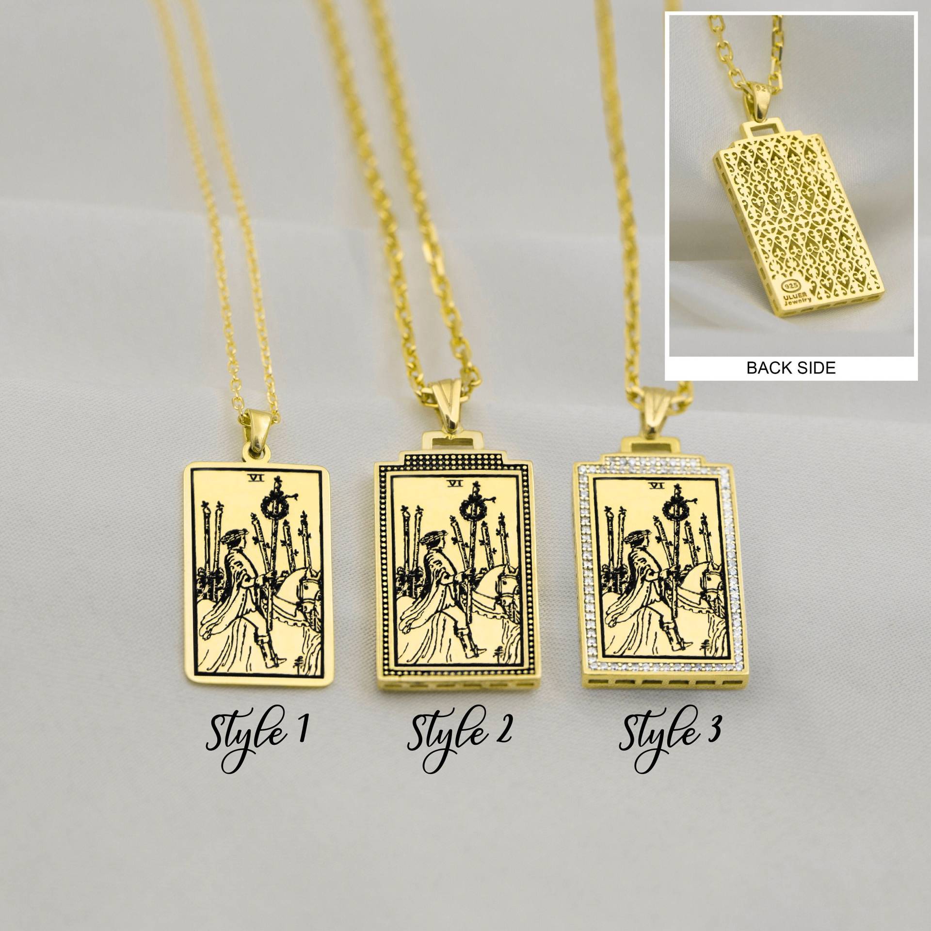 Six Of Wands Tarot Karte Halskette Gold Silber Schmuck Zierliche Tag Geschenk Für Sie Personalisierte Geschenke Von Uluer Jewelry von BYDEMIRULUER