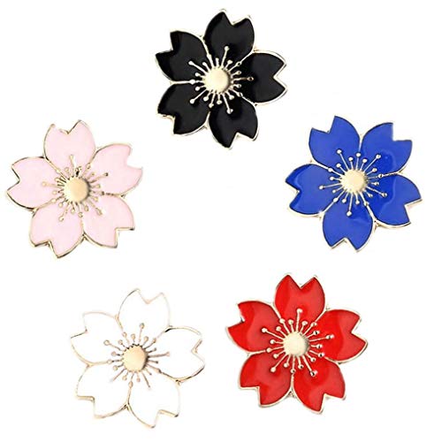 5pcs Brosche Set Kirschblüten-Revers-Stifte-Set Abzeichen für Frauen Mädchen Bekleidung Taschen-Dekor von BYFRI