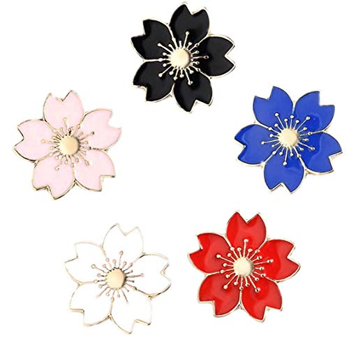 5pcs Legierung Brosche Blumen Brosche Pin-kirschblüten-kasten Pin Süße Mantel Brosche Kleidung Accessoires Frauen von BYFRI