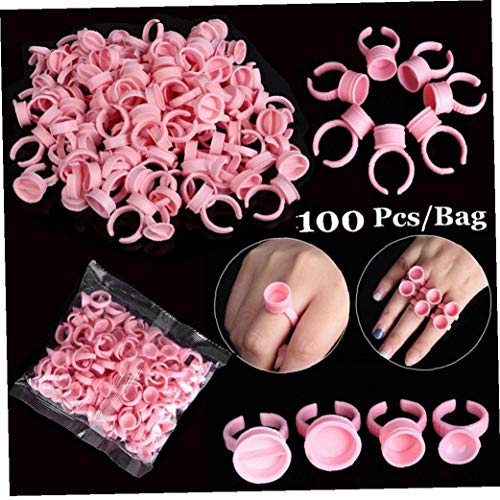 BYFRI 100Pcs Einweg-Caps Microblading Pink Ring Tattoo Ink Cup für Frauen-Mann-Tätowierung-Nadel Zubehör Accessorie Verfassungs-Tätowierung-Werkzeuge von BYFRI