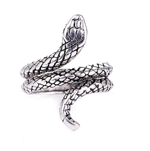 BYFRI Snake Ringe Gothic Schlange-Finger-Ring Persönlichkeit Retro Punk Rock Mode Schmuck Für Männer Mit Veränderbarer Länge von BYFRI