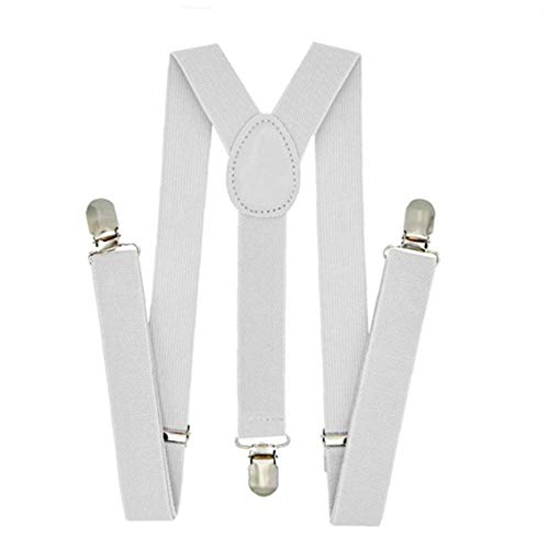 Kinder-Hosenträger Verstellbare Elastische Rücken Und Strong Clips Strap Solid Color Strapse Für Jungen Und Mädchen (Weiß) von BYFRI