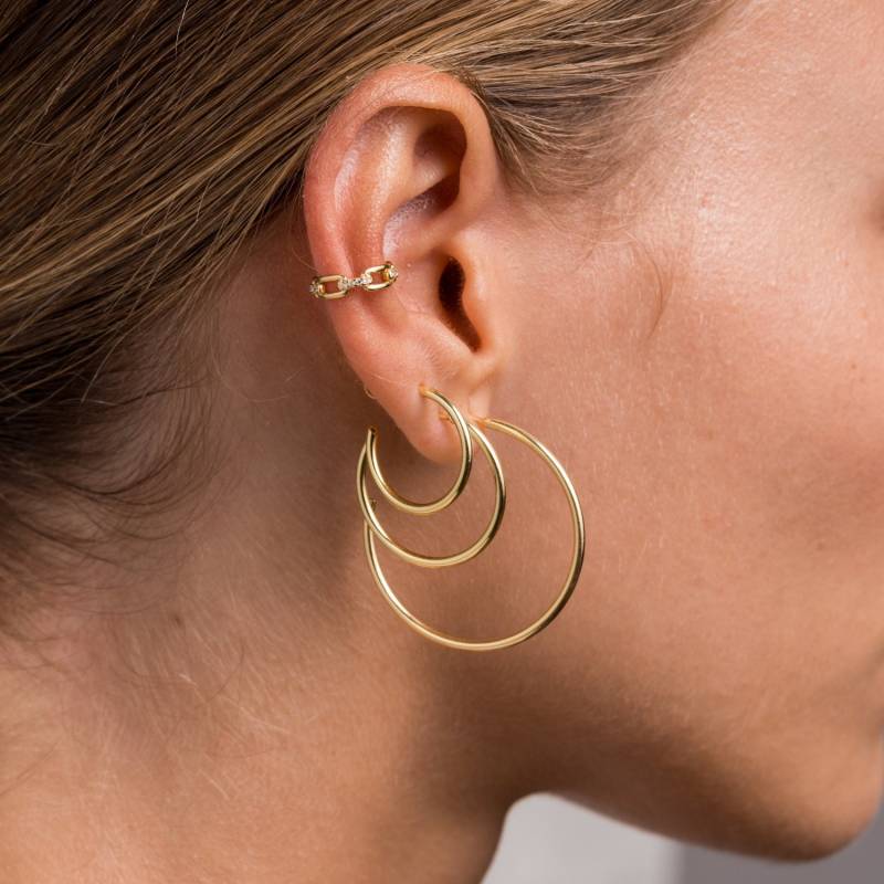 Black Hoop Earrings - Gold Silver Minimal Dainty Hoops Tiny von BYLIAJEWELS
