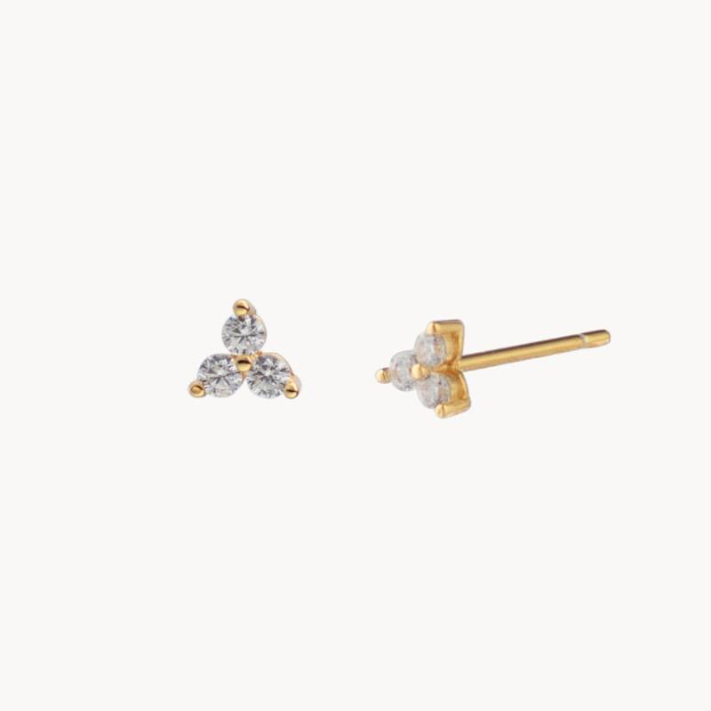 Cz Studs - Tiny Earrings Dainty Stud Minimal Gold Silver Delicate Jewels von BYLIAJEWELS