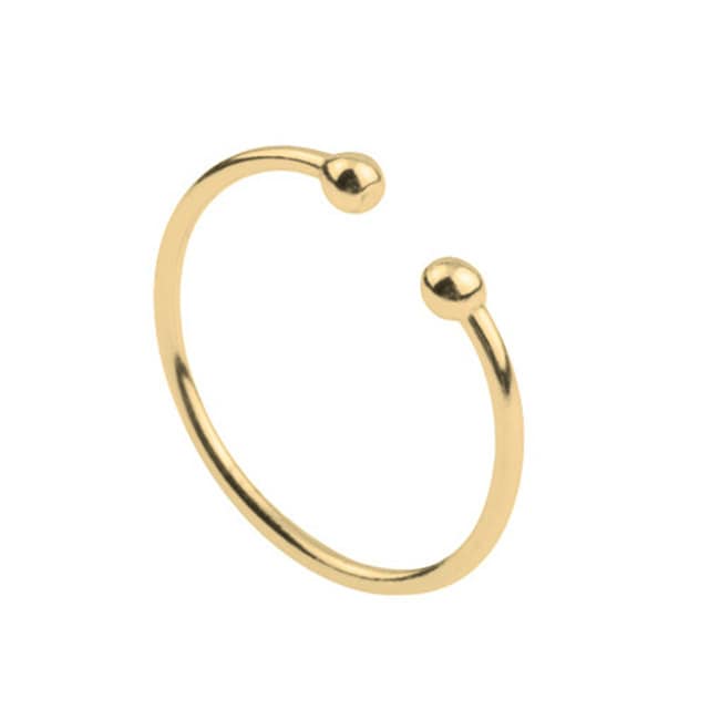 Two Ball Open Ring - Minimalist Tiny Gold Dainty Ring Jewelry Open Thin Delicate von BYLIAJEWELS