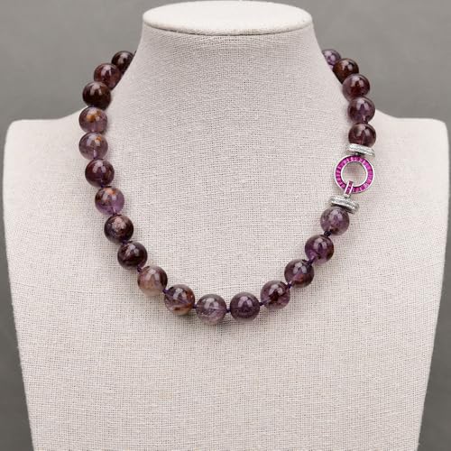 BYLSAGWHT 18'' Quartz Crystal Chokers Necklace Single Strand Jewelry For Women von BYLSAGWHT