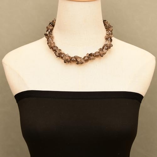 BYLSAGWHT Smoky Quartz Real Gems Stone Necklace Bracelet Sets For Women von BYLSAGWHT