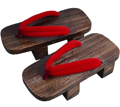 BYLUM Geta Hausschuhe,Japanische Clog Sandalen,Japanische Geta-Schuhe Aus Holz Traditionelle,Zwei Zähne High Heels,Reiner handgefertigter Fischgräten,Herren Damen(11,39EU) von BYLUM