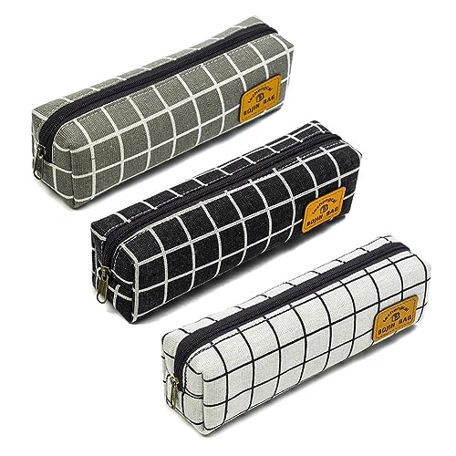 3 Stück Federmäppchen, Stiftemäppchen Stifteetui Schachbrett Etui Mädchen Stifte Mäppchen Schule Federtasche Schlampermäppchen für Mädchen Jungen Studenten Schreiben Stifte Bleistifte Pencil Case von BYNYXI