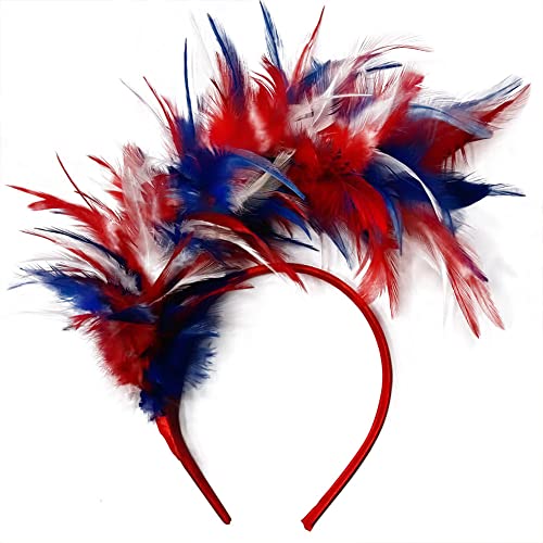 6 Stück Stirnband Feder 20er Jahre Damen Haarreif Haarband Hochzeit Vintage Fascinator Feather Headband Haarschmuck für Frauen Mädchen Tanzshow Gatsby Kostüm Cocktail Haarreif Karneval Kopfschmuck von BYNYXI