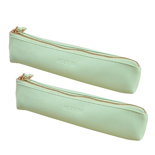 BYNYXI 2 Stück PU Federmäppchen, tragbare Schreibwaren Tasche Pencil Case Reißverschluss Federtasche Etui Stifte Mäppchen Schule Federtasche Schlampermäppchen Stiftetasche für mädchen Teenager Schule von BYNYXI