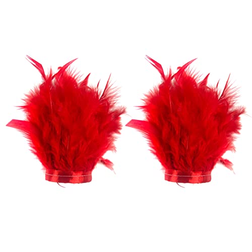 BYNYXI 2 Stück Slap Federarmband Damen Natürliche Truthahnfedern Handschlaufe Feder Manschette Armband Handgelenk Arm Federarmband Haarschmuck für Party Halloween Armbänder Cosplay Dekorationen von BYNYXI