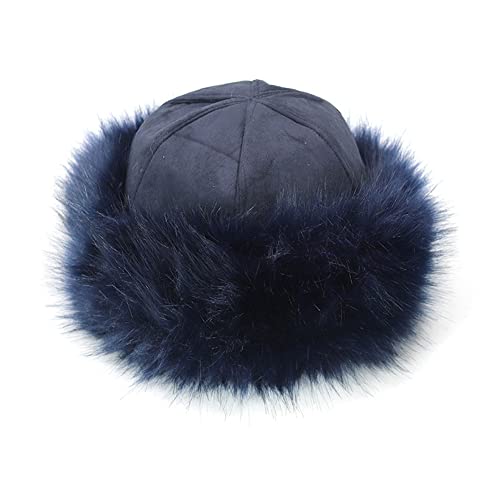 BYNYXI Pelzmütze Damen Fuchspelzmütze Wildleder Faux Fur Stirnband für Damen Wintermütze Warm Samt Cossack Russische Mütze Kosakenstil Fellmütze Verdicket Kunstpelz Mütze für Damen Mädchen von BYNYXI