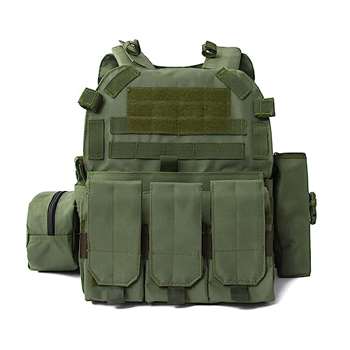 BYNYXI Taktische Schutzweste Herren, Militär Taktische Plattenträger Weste mit verstellbarem Schultergurt Feldspielweste Outdoor Trainingsweste mit Magazintasche Wasserdichtes Oxford für Jagd Sport von BYNYXI