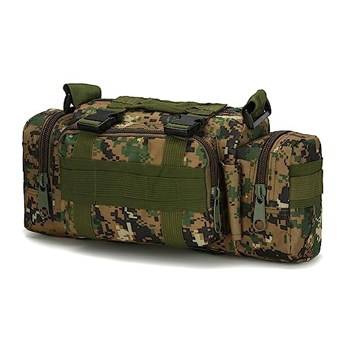 Taktisch Hüfttasche Herren, Outdoor Gürteltasche Camouflage Schultertasche Verstellbare Crossbody Bag Militärisch Bauchtasche Wasserdicht Gürteltasche für Wandern Camping Angeln-35cmx14cmx18cm von BYNYXI