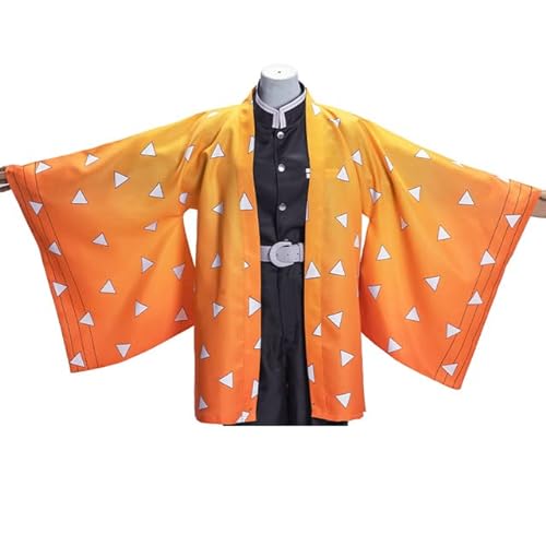 Demon Slayer: Kimetsu no Yaiba Cloak Herren Kamado Tanjirou Cosplay Umhang Kostüme Agatsuma Zenitsu Orange Cape Tomioka Giyuu Cloak One Size B von BYOOTI