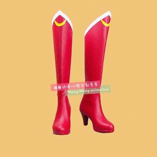 Japanische Anime Sailor Moon rote Stiefel Sailormoon Tsukino Usagi Cosplay Schuhe Comic Kostüm Stiefel große Größe 43 Seemann Mond von BYOOTI