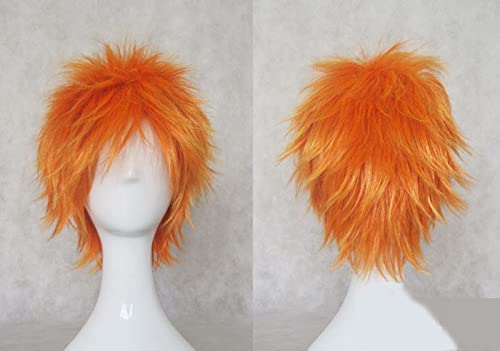 Kurosaki Ichigo Pain Irie Shouichi Cosplay Perücke, Hochtemperaturfaser, Kunsthaar, orange, kurzhaarig, inkl. gratis Haarnetz von BYOOTI