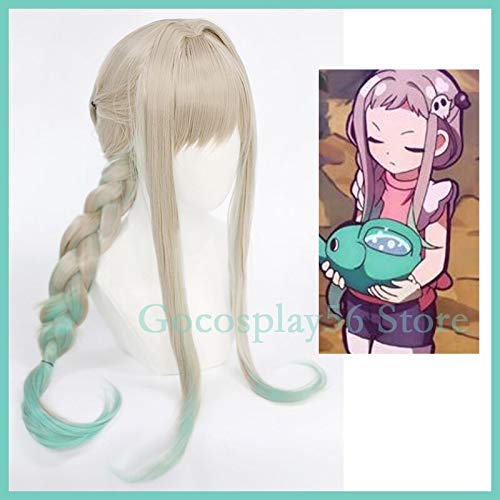 Nene Yashiro Cosplay Perücke Zöpfe Kunsthaar Gradual Beige Grün Lang Jibaku Shounen Hanako-kun Cosplay Haar Rollenspiel von BYOOTI