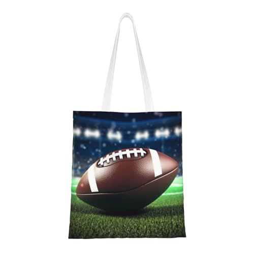 American Football-Tragetasche für Damen, Canvas-Schultertaschen mit Taschen, Einkaufstasche, niedliche, wiederverwendbare Einkaufstasche American Football-Tragetasche für Damen, Canvas-Schultertaschen mit Taschen, Einkaufstasche, niedliche, wiederverwendbare Einkaufstasche von BYPPJGH