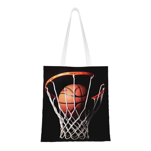 Basketball-Tragetasche für Damen, Canvas-Schultertasche mit Taschen, Einkaufstasche, niedlich, wiederverwendbar, Einkaufstasche Basketball-Tragetasche für Damen, Canvas-Schultertasche mit Taschen, Einkaufstasche, niedlich, wiederverwendbar, Einkaufstasche von BYPPJGH