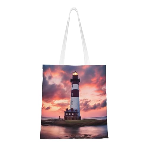 Beauty Leuchtturm-Tragetasche für Damen, Segeltuch, Schultertaschen mit Taschen, Einkaufstasche, niedlich, wiederverwendbar, Einkaufstasche Beauty Leuchtturm-Tragetasche für Damen, Segeltuch, Schultertaschen mit Taschen, Einkaufstasche, niedlich, wiederverwendbar, Einkaufstasche von BYPPJGH