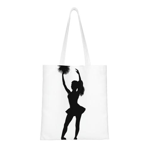Cheerleader-Tragetasche für Damen, Segeltuch-Schultertaschen mit Taschen, Einkaufstasche, niedliche, wiederverwendbare Einkaufstasche von BYPPJGH