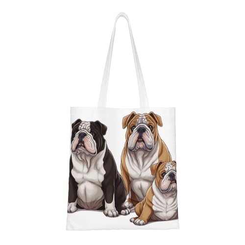 Einkaufstasche mit englischen Bulldoggen für Damen, Segeltuch, Schultertaschen mit Taschen, Einkaufstasche, niedlich, wiederverwendbar, Einkaufstasche Einkaufstasche mit englischen Bulldoggen für Damen, Segeltuch, Schultertaschen mit Taschen, Einkaufstasche, niedlich, wiederverwendbar, Einkaufstasche von BYPPJGH
