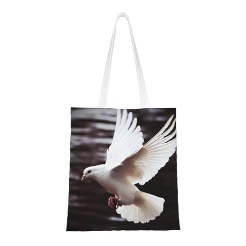 Flying Dove Tragetasche für Damen, Segeltuch, Schultertaschen mit Taschen, Einkaufstasche, niedlich, wiederverwendbar, Einkaufstasche Flying Dove Tragetasche für Damen, Segeltuch, Schultertaschen mit Taschen, Einkaufstasche, niedlich, wiederverwendbar, Einkaufstasche von BYPPJGH