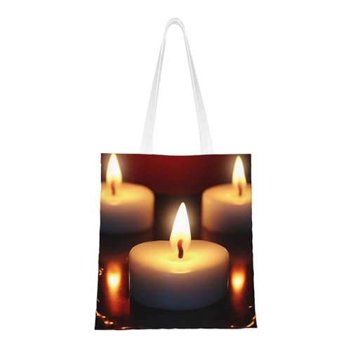 Kerzentasche für Damen, Segeltuch-Schultertaschen mit Taschen, Einkaufstasche, niedliche, wiederverwendbare Einkaufstasche Kerzentasche für Damen, Segeltuch-Schultertaschen mit Taschen, Einkaufstasche, niedliche, wiederverwendbare Einkaufstasche von BYPPJGH