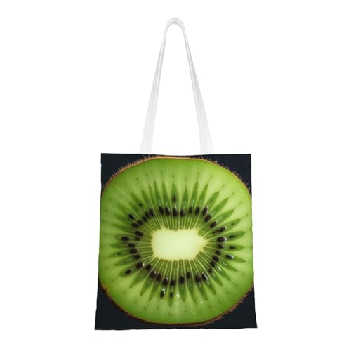 Kiwi Slice Tragetasche für Damen, Segeltuch, Schultertaschen mit Taschen, Einkaufstasche, niedlich, wiederverwendbar, Einkaufstasche Kiwi Slice Tragetasche für Damen, Segeltuch, Schultertaschen mit Taschen, Einkaufstasche, niedlich, wiederverwendbar, Einkaufstasche von BYPPJGH
