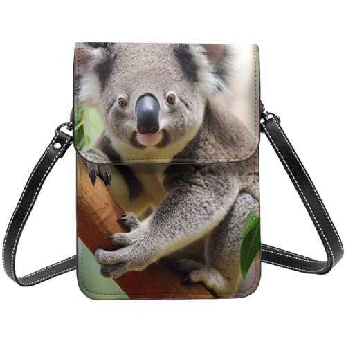 Kleine Umhängetasche für Damen und Mädchen, niedliche Koala-Handygeldbörse, PU-Ledergeldbörse mit Schultergurt Kleine Umhängetasche für Damen und Mädchen, niedliche Koala-Handygeldbörse, PU-Ledergeldbörse mit Schultergurt von BYPPJGH