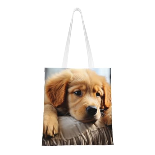 Lazy Dog Puppy Tote Bag For Women,Canvas Shoulder Bags With Pockets Shopping Bag Cute Reusable Grocery Bags Lazy Dog Puppy Tote Bag For Women,Canvas Shoulder Bags With Pockets Shopping Bag Cute Reusable Grocery Bags von BYPPJGH