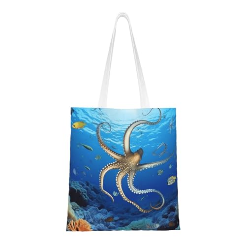 Marinebiologie-Tragetasche für Damen, Segeltuch-Schultertaschen mit Taschen, Einkaufstasche, niedlich, wiederverwendbar, Einkaufstasche Marinebiologie-Tragetasche für Damen, Segeltuch-Schultertaschen mit Taschen, Einkaufstasche, niedlich, wiederverwendbar, Einkaufstasche von BYPPJGH