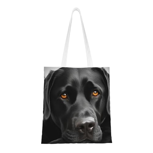 Schwarze Hundetasche für Damen, Canvas-Schultertaschen mit Taschen, Einkaufstasche, niedlich, wiederverwendbar, Einkaufstasche Schwarze Hundetasche für Damen, Canvas-Schultertaschen mit Taschen, Einkaufstasche, niedlich, wiederverwendbar, Einkaufstasche von BYPPJGH