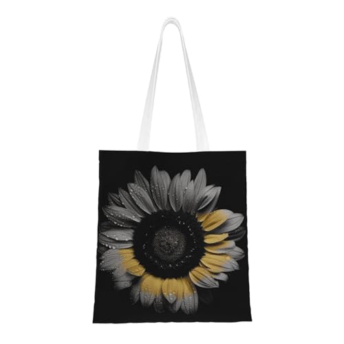 Schwarze Tragetasche für Damen, Segeltuch, Schultertaschen mit Taschen, Einkaufstasche, niedlich, wiederverwendbar, Einkaufstasche Schwarze Tragetasche für Damen, Segeltuch, Schultertaschen mit Taschen, Einkaufstasche, niedlich, wiederverwendbar, Einkaufstasche von BYPPJGH