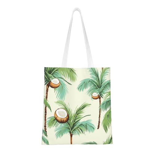 Sommer-Tragetasche mit Kokosnussbaum, Segeltuch, Schultertaschen mit Taschen, Einkaufstasche, niedlich, wiederverwendbar, Einkaufstasche Sommer-Tragetasche mit Kokosnussbaum, Segeltuch, Schultertaschen mit Taschen, Einkaufstasche, niedlich, wiederverwendbar, Einkaufstasche von BYPPJGH