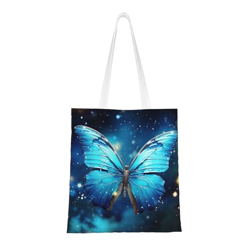 Tragetasche für Damen, Segeltuch, Schultertaschen mit Taschen, Einkaufstasche, niedlich, wiederverwendbar, Blau Tragetasche für Damen, Segeltuch, Schultertaschen mit Taschen, Einkaufstasche, niedlich, wiederverwendbar, Blau von BYPPJGH