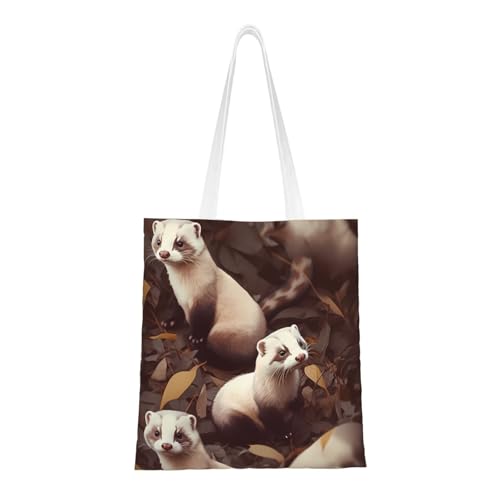 Tragetasche für Damen, aus Segeltuch, Schultertasche mit Taschen, Einkaufstasche, niedlich, wiederverwendbar, für Lebensmittel von BYPPJGH