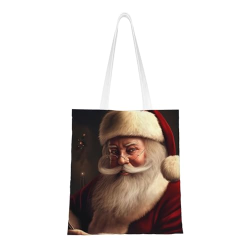 Weihnachtliche Weihnachtsmann-Tragetasche für Damen, Segeltuch-Schultertaschen mit Taschen, Einkaufstasche, niedliche, wiederverwendbare Einkaufstasche Weihnachtliche Weihnachtsmann-Tragetasche für Damen, Segeltuch-Schultertaschen mit Taschen, Einkaufstasche, niedliche, wiederverwendbare Einkaufstasche von BYPPJGH