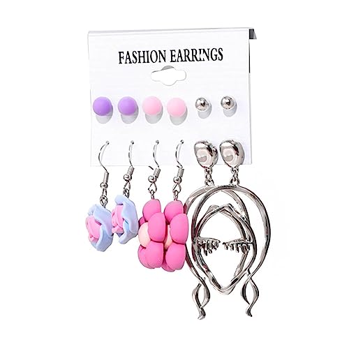 BYUTFA Buntes Acryl-Ohrring-Set, handgefertigt, übertriebene Dopamin-Ohrstecker, Stoff-Accessoires, perfektes Geschenk für Frauen von BYUTFA