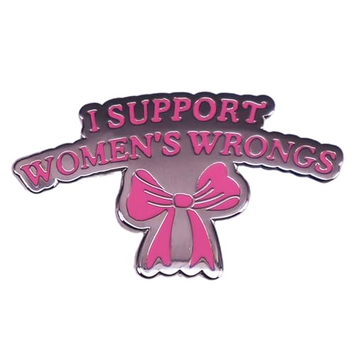 BYUTFA Rosa Schleife Emaille Pin „I Support Women's Wrongs“ Brosche Corsage All-Matched Kleidung Kragen Pins Mode Abzeichen Schmuck von BYUTFA