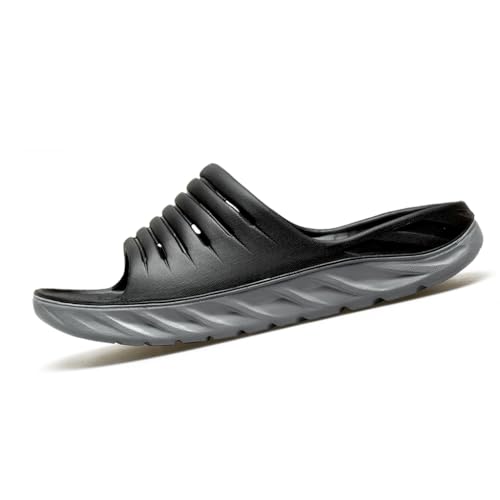 BYWXW Akupressur Massage Hausschuhe Therapeutische Reflexzonenmassel Sandalen Für Fuß Akupoint Massage Arch Schmerz Relief Rutschfeste Für Badewanne Dusche Sandalen(Size:EU 49,Color:Schwarz) von BYWXW