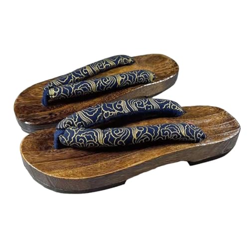 BYWXW Herren Damen Hölzern Hausschuhe Outdoor Plattform Schuhe Japanische Holzschuhe Pantoletten Flip Flops Pantoffeln Strandschuhe Badeschuhe Surfschuhe(Size:EU 45,Color:Gold) von BYWXW